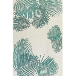 Clearance Kirklands Home Aqua Forest Leaf Indoor/Outdoor Area Rug, 6x9