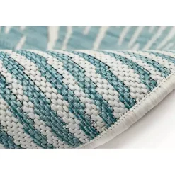 Clearance Kirklands Home Aqua Forest Leaf Indoor/Outdoor Area Rug, 6x9