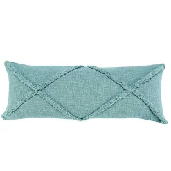 Sale Kirklands Home Aqua Fringe Diamond Lumbar Pillow Blue