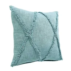 Outlet Kirklands Home Aqua Fringe Diamond Pillow, 20 in. Blue