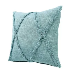Outlet Kirklands Home Aqua Fringe Diamond Pillow, 20 in. Blue