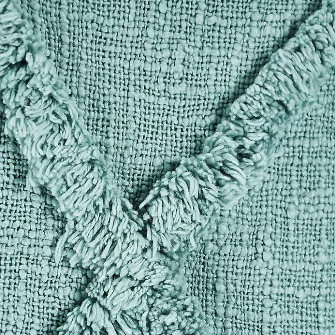 Outlet Kirklands Home Aqua Fringe Diamond Pillow, 20 in. Blue