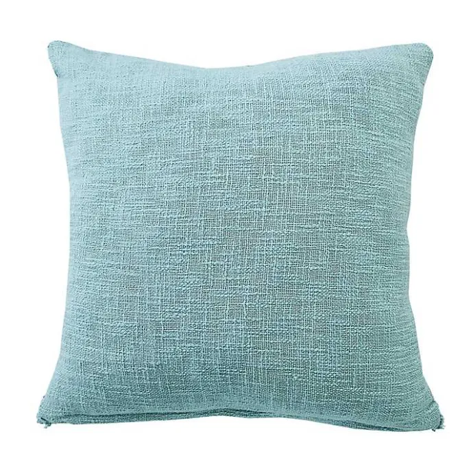 Outlet Kirklands Home Aqua Fringe Diamond Pillow, 20 in. Blue