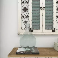 Best Kirklands Home Aqua Teardrop Glass Tabletop Decorative Vase Blue