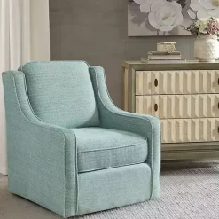 Clearance Kirklands Home Aqua Upholstered Swivel Accent Chair Blue