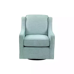 Clearance Kirklands Home Aqua Upholstered Swivel Accent Chair Blue