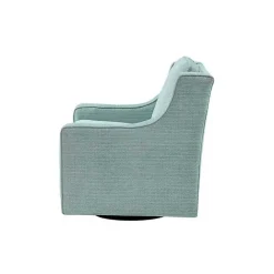 Clearance Kirklands Home Aqua Upholstered Swivel Accent Chair Blue
