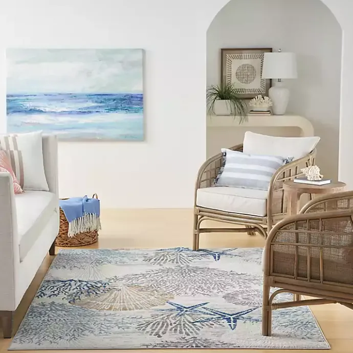 Sale Kirklands Home Aquamarine Starfish Coastal Area Rug, 5x7