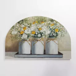 New Kirklands Home Arched Floral Mason Jar Canvas Art Print