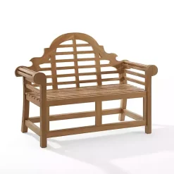 Sale Kirklands Home Arched Teakwood Slatted Outdoor Bench Tan