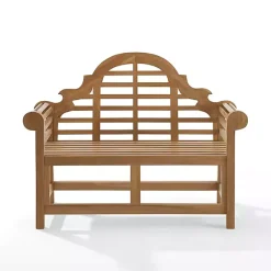 Sale Kirklands Home Arched Teakwood Slatted Outdoor Bench Tan