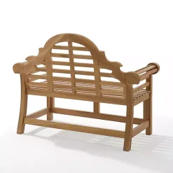 Sale Kirklands Home Arched Teakwood Slatted Outdoor Bench Tan
