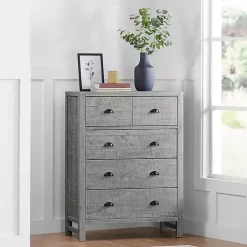 Kirklands Home Arden Wood 5-Drawer Chest Gray