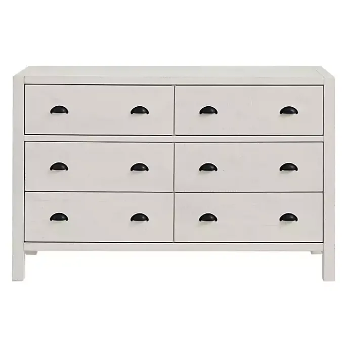Kirklands Home Arden Wood 6-Drawer Dresser White