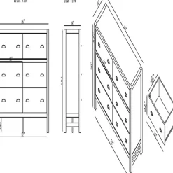 Kirklands Home Arden Wood 6-Drawer Dresser White