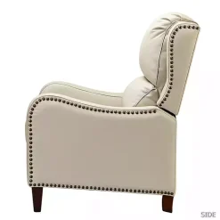 Discount Kirklands Home Arturo Leather Wingback Recliner Ivory