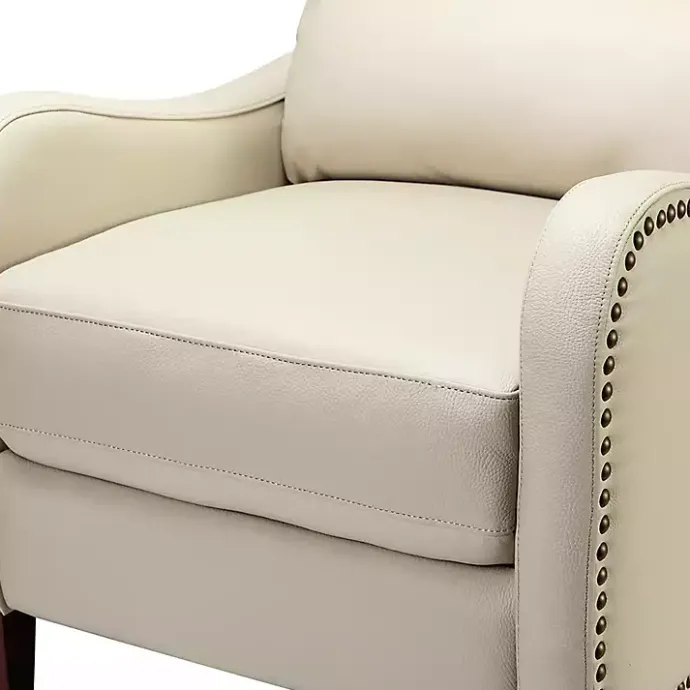 Discount Kirklands Home Arturo Leather Wingback Recliner Ivory