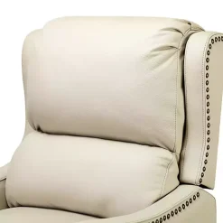 Discount Kirklands Home Arturo Leather Wingback Recliner Ivory