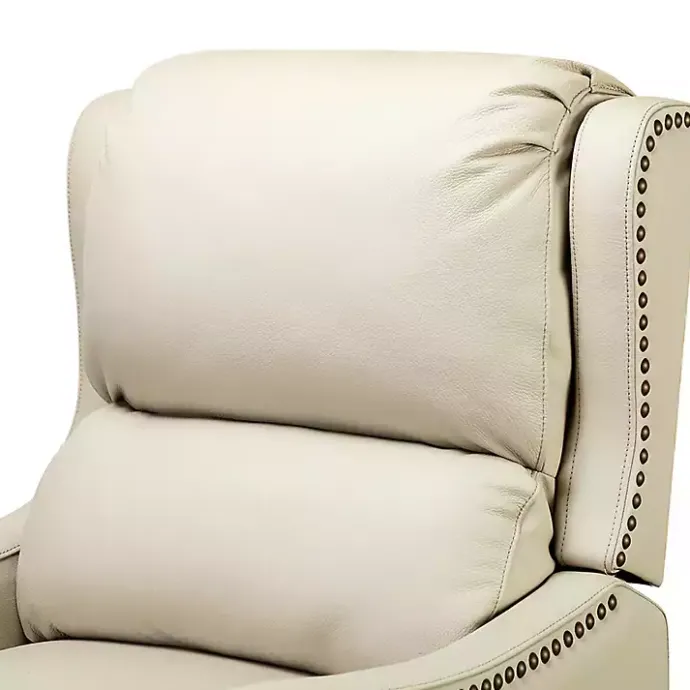 Discount Kirklands Home Arturo Leather Wingback Recliner Ivory