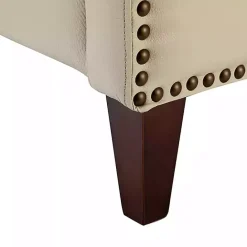 Discount Kirklands Home Arturo Leather Wingback Recliner Ivory