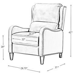 Discount Kirklands Home Arturo Leather Wingback Recliner Ivory