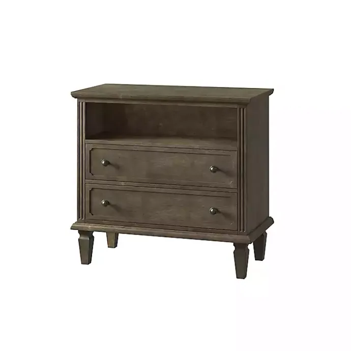 Discount Kirklands Home Ash 2-Drawer Wood Nightstand Brown