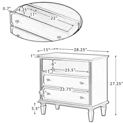 Discount Kirklands Home Ash 2-Drawer Wood Nightstand Brown