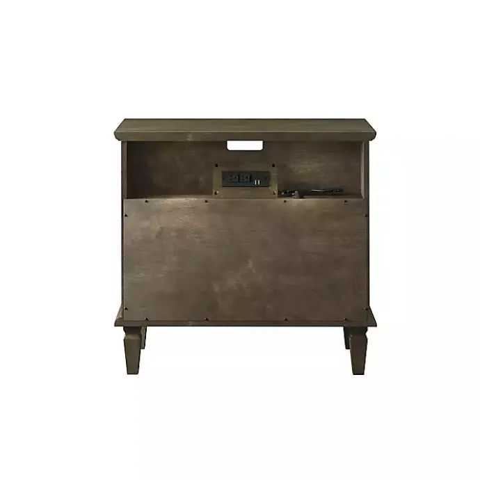 Discount Kirklands Home Ash 2-Drawer Wood Nightstand Brown