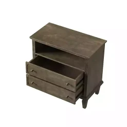 Discount Kirklands Home Ash 2-Drawer Wood Nightstand Brown