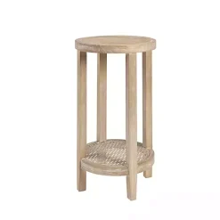 Hot Kirklands Home Ash Rat Round Martha Stewart Accent Table Tan