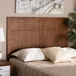 Best Kirklands Home Ash Walnut Wood Panel Full Headboard Brown