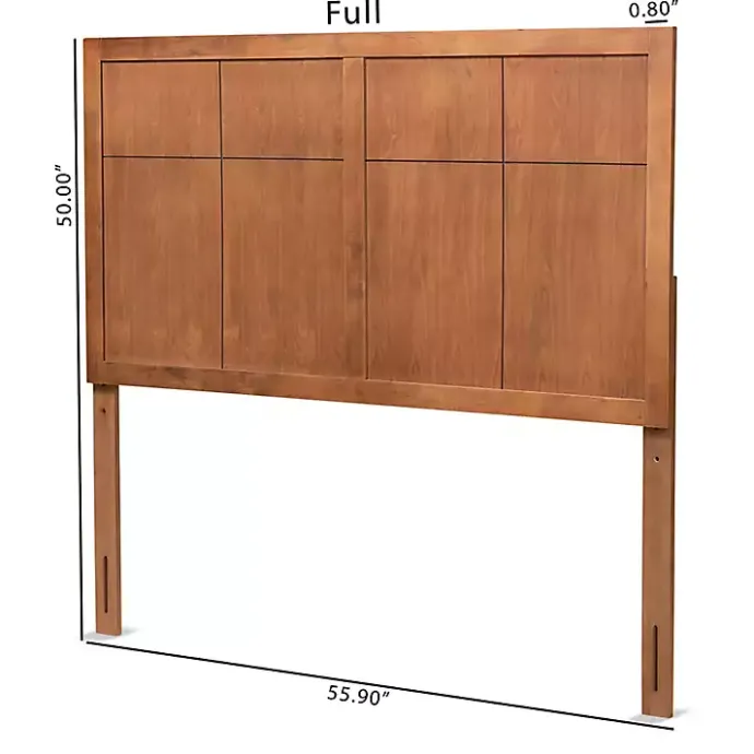 Best Kirklands Home Ash Walnut Wood Panel Full Headboard Brown