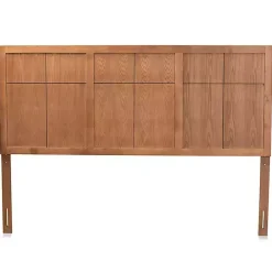 Online Kirklands Home Ash Walnut Wood Panel King Headboard Brown