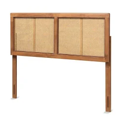 Sale Kirklands Home Ash Walnut Wood Rattan Frame King Headboard