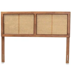 Sale Kirklands Home Ash Walnut Wood Rattan Frame King Headboard