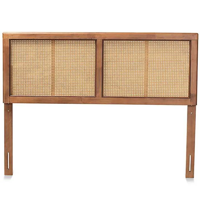 Sale Kirklands Home Ash Walnut Wood Rattan Frame King Headboard