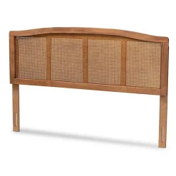Clearance Kirklands Home Ash Walnut Woven Rattan King Headboard Brown