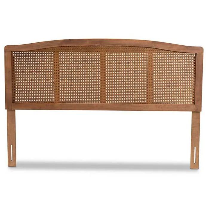 Clearance Kirklands Home Ash Walnut Woven Rattan King Headboard Brown