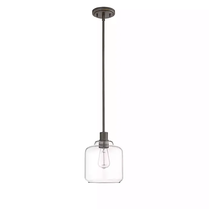 Kirklands Home Asheville Bronze Glass Globe Pendant Light Brown