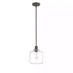 Kirklands Home Asheville Bronze Glass Globe Pendant Light Brown