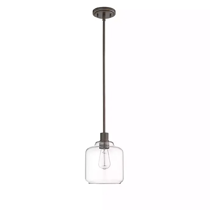 Kirklands Home Asheville Bronze Glass Globe Pendant Light Brown