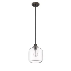 Kirklands Home Asheville Bronze Glass Globe Pendant Light Brown