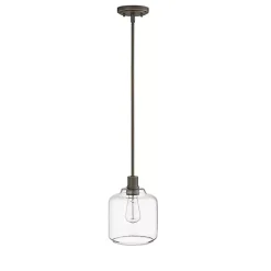 Kirklands Home Asheville Bronze Glass Globe Pendant Light Brown
