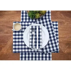 Sale Kirklands Home Ashford Indigo Buffalo Check Napkins, Set of 6 Blue