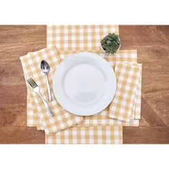 Clearance Kirklands Home Ashford Buffalo Check Placemats, Set of 6 Yellow