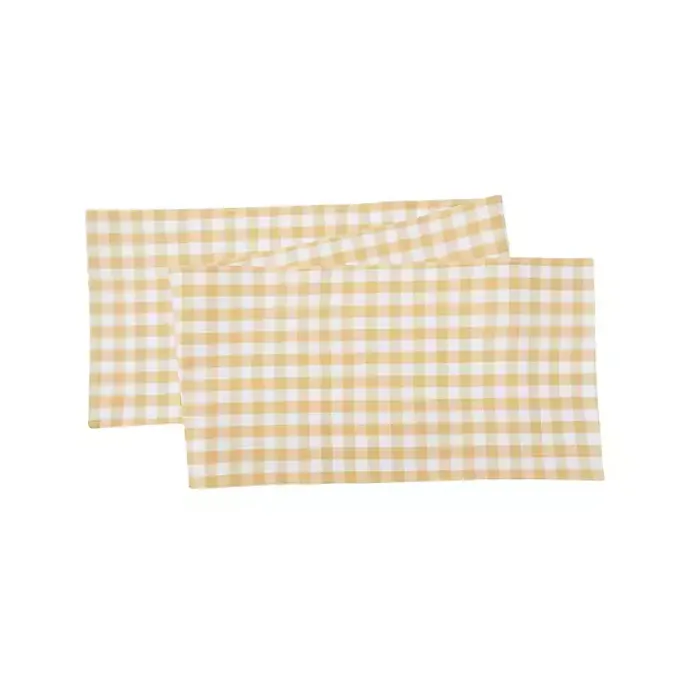 Outlet Kirklands Home Ashford Buffalo Check Table Runner Yellow