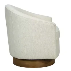 Sale Kirklands Home Ashton Cream Swivel Chair with Wood Base White