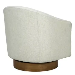 Sale Kirklands Home Ashton Cream Swivel Chair with Wood Base White