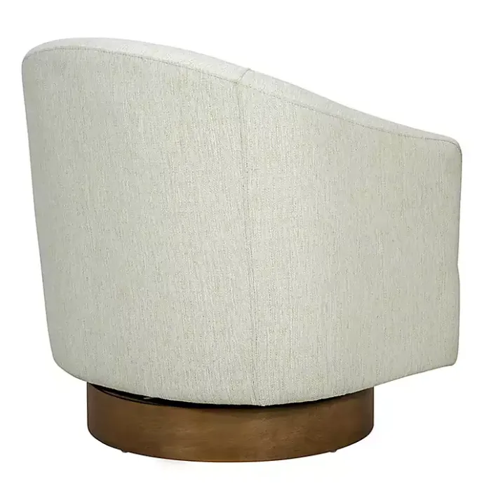 Sale Kirklands Home Ashton Cream Swivel Chair with Wood Base White