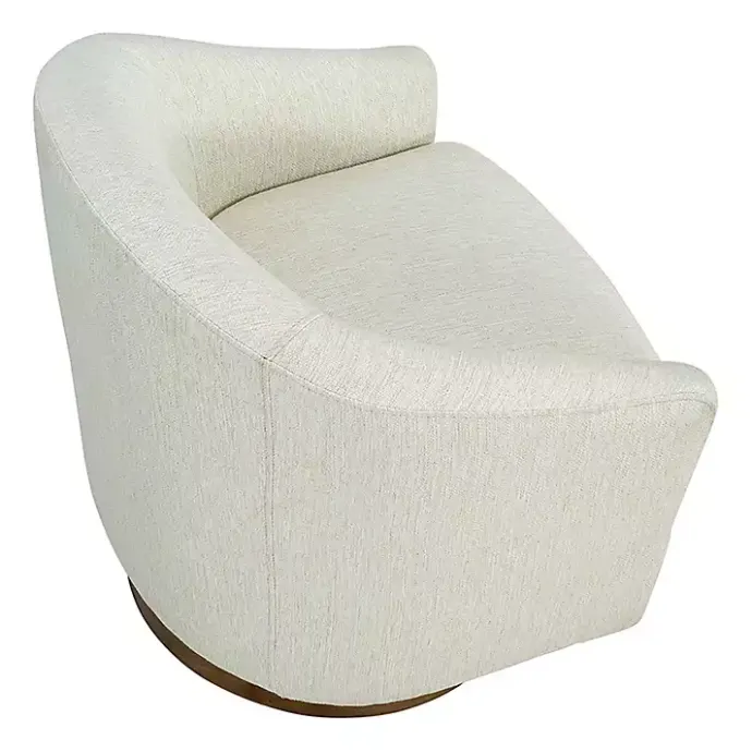 Sale Kirklands Home Ashton Cream Swivel Chair with Wood Base White